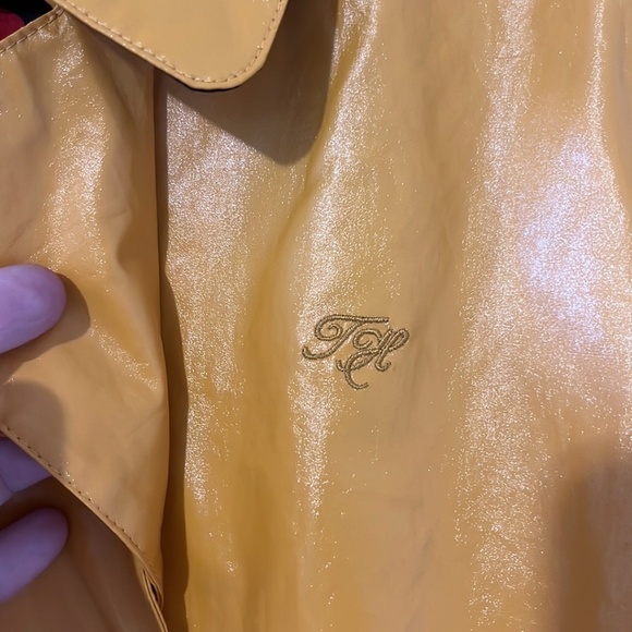 Tommy Hilfiger Gold Color Faux Leather Trench Coat - Picture 3 of 4